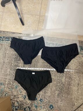 🖤5/$25 NEW 3 pc set black bikini swim panties swimsuit bathing suit bottoms 18